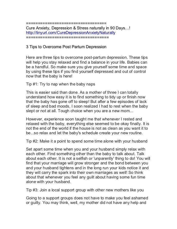 How To Naturally Cure Postpartum Depression How To Naturally Cure Postpartum Depression