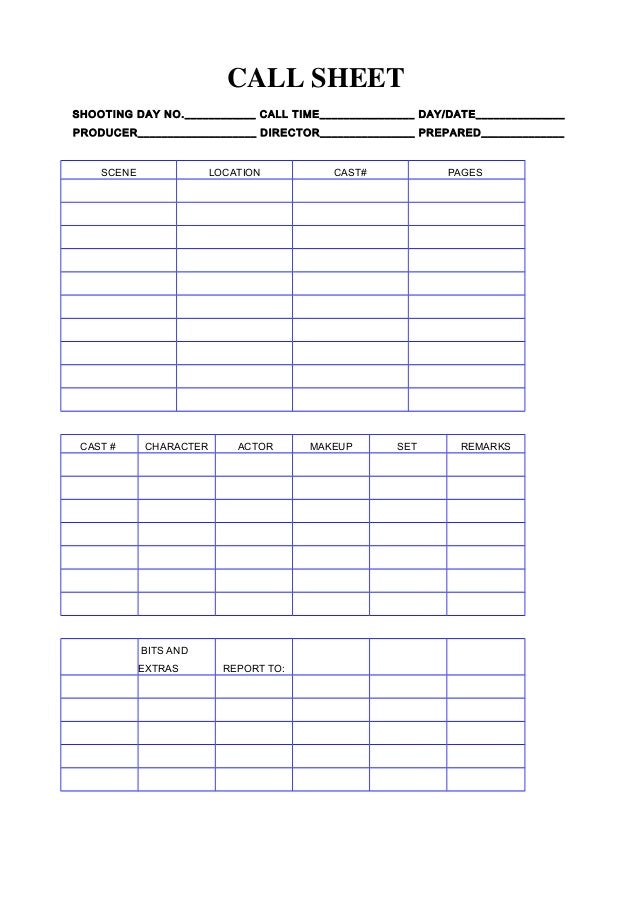 call sheet template phone call log template word