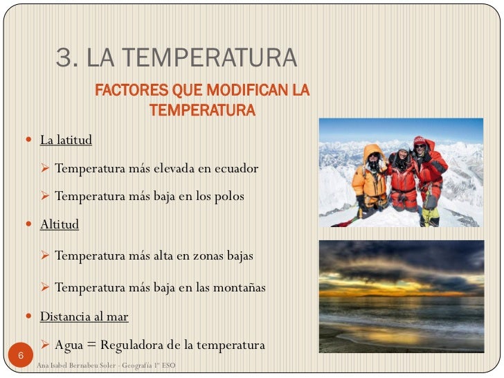 Factores Que Modifican La Temperatura Atmosferica