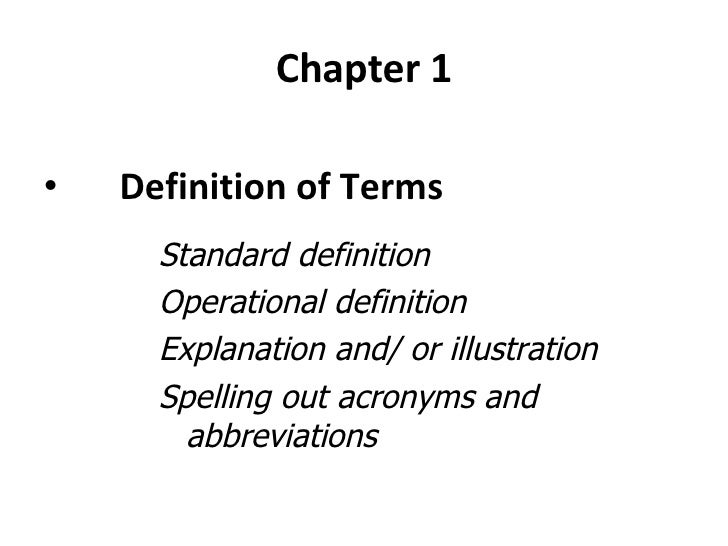 Operational definition of terms thesis example