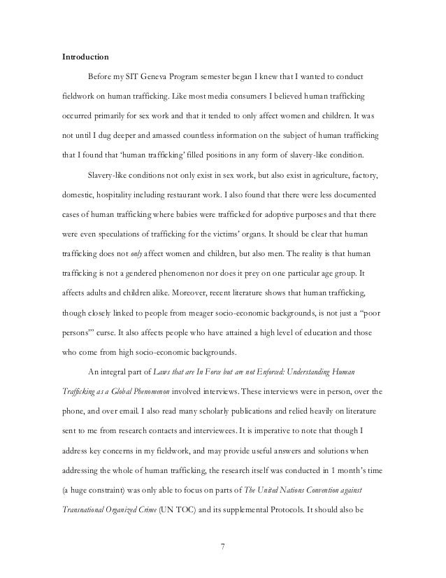 Extended essay on human trafficking