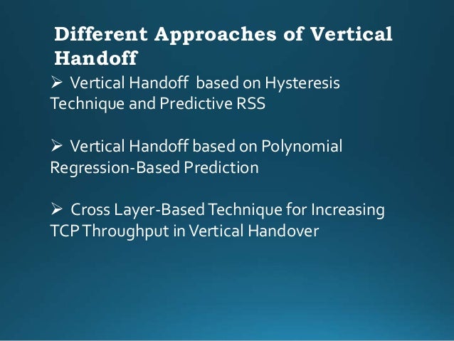 Thesis for vertical handoff