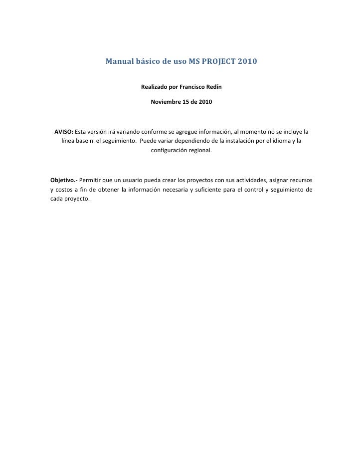 de manual proyect