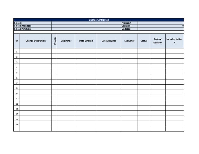 change log template