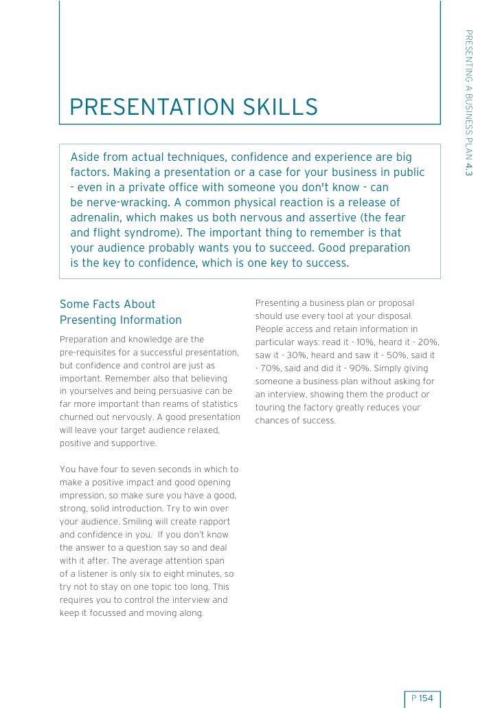 presenting a business plan presenting a business plan