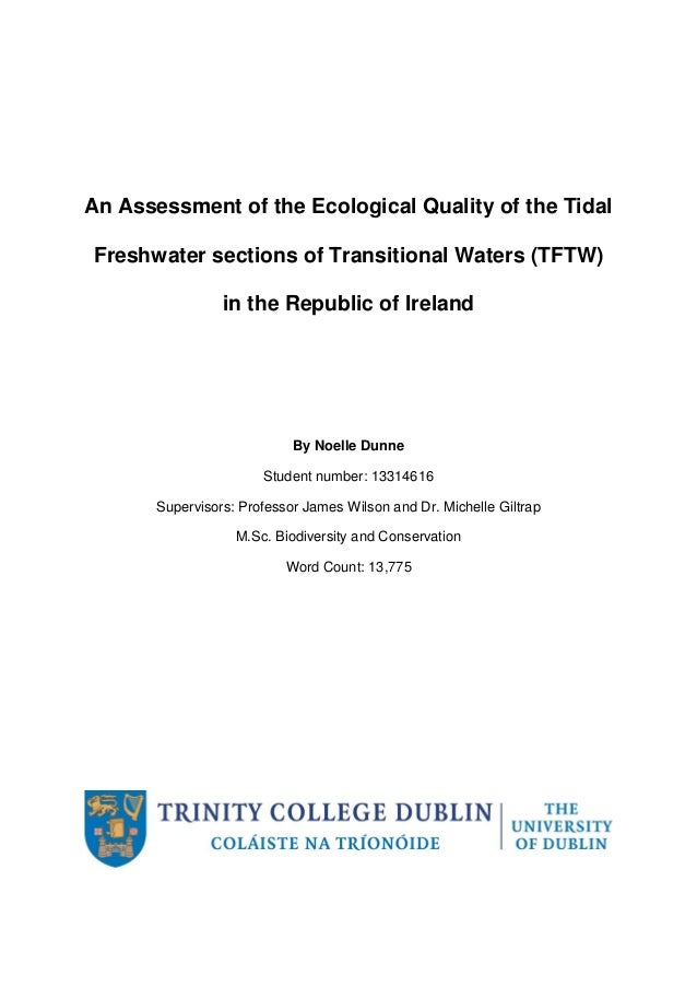 Thesis on water quality assessment