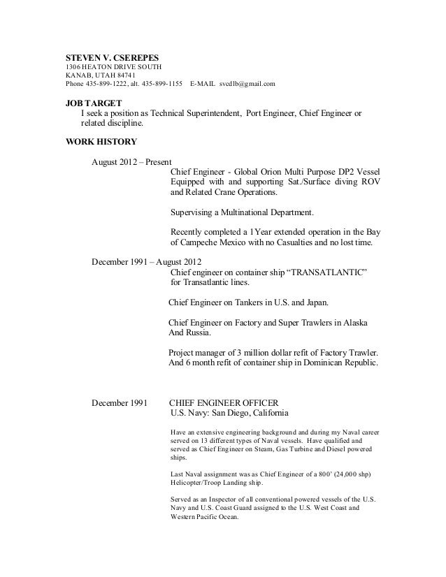 chief designer resume