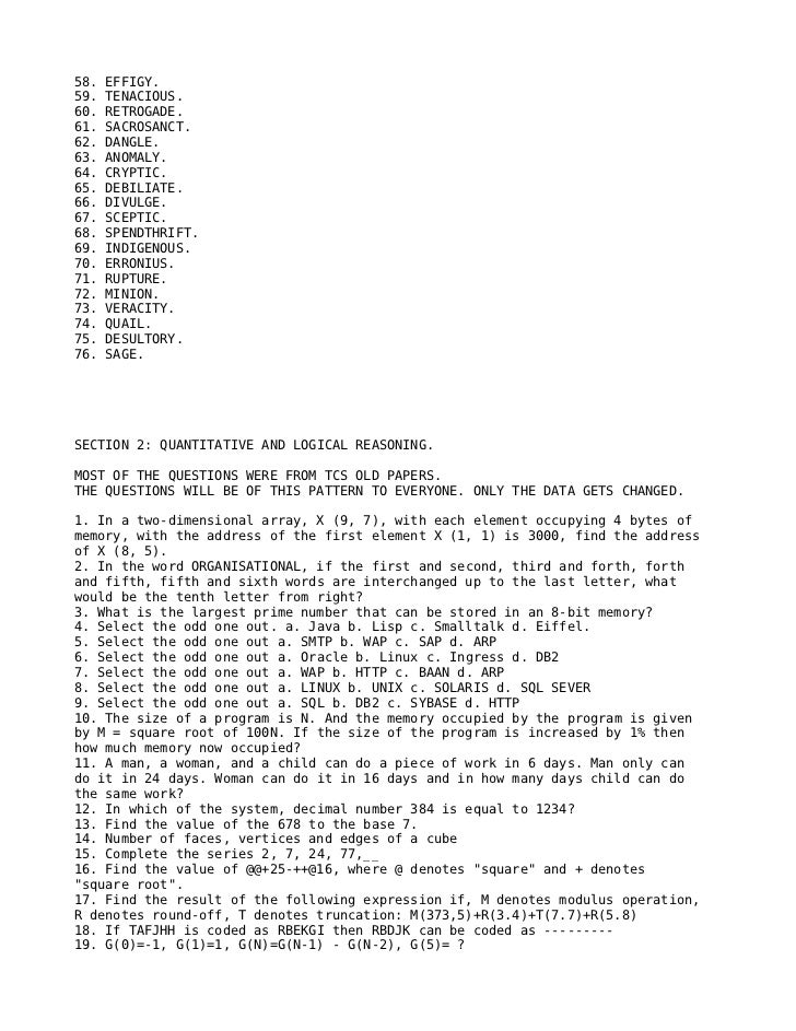 papers question of wipro sample