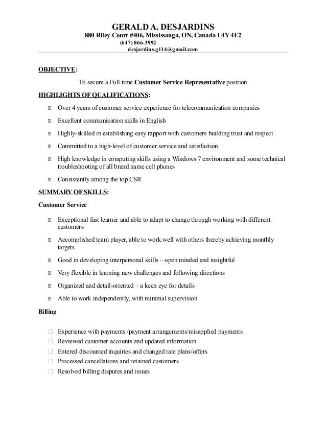 customer service billing cover letter billing specialist csr cover letter