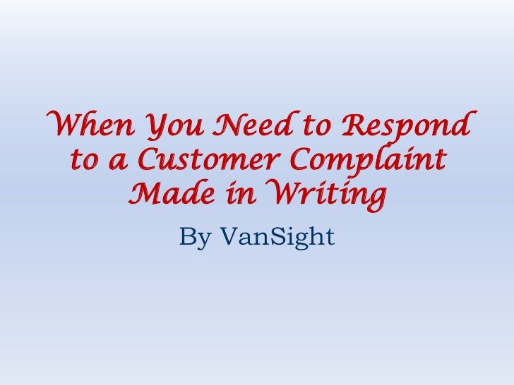 Essay about customer complaints