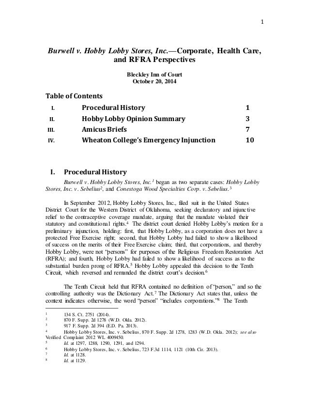 Bleckley Hobby Lobby Memo Final