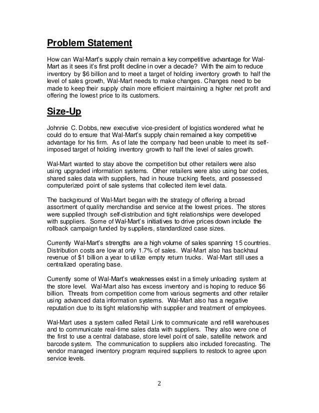 wal-mart case study supply chain management Free case study solution & analysis | caseforestcom wal-mart's supply chain management wal-mart is one the largest retailing companies in the world. wal-mart case study supply chain management Free case study solution & analysis | caseforestcom wal-mart's supply chain management wal-mart is one the largest retailing companies in the world.