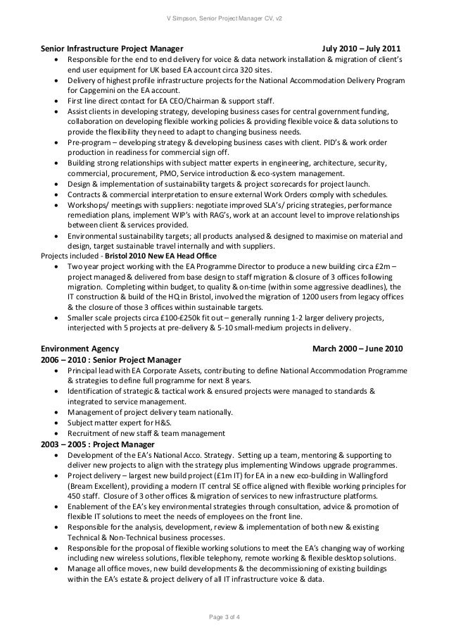 infrastructure manager resumes