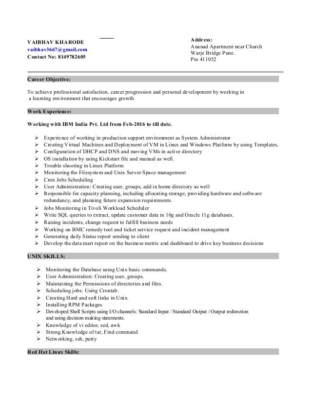 resume updated