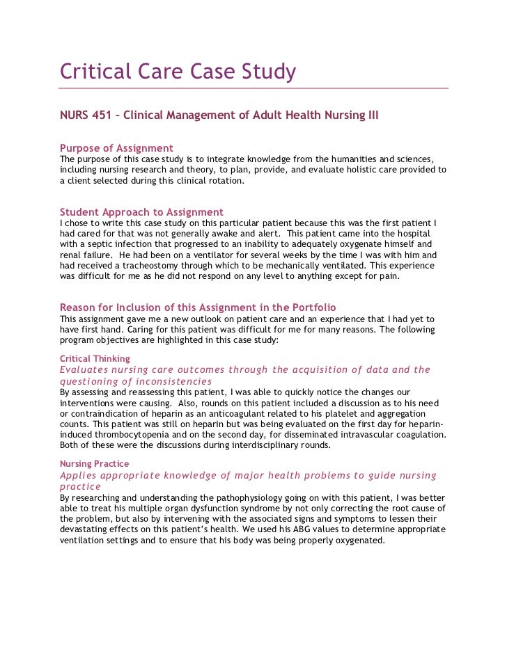Case study essay format