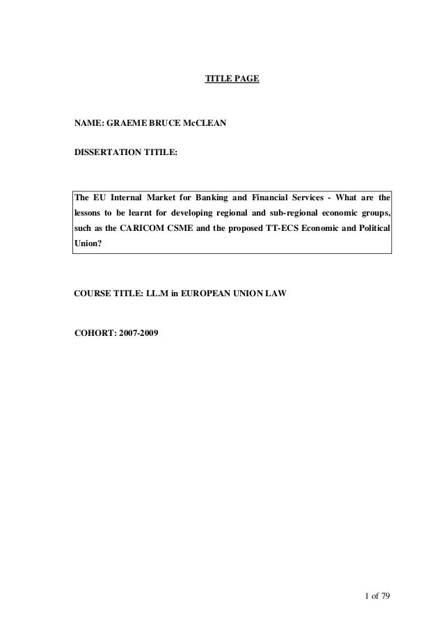 Dissertation Requirements Document