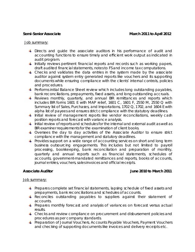 cpa auditor resume