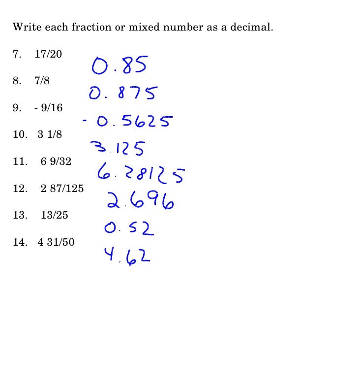 How to write decimals as a fraction in simplest form