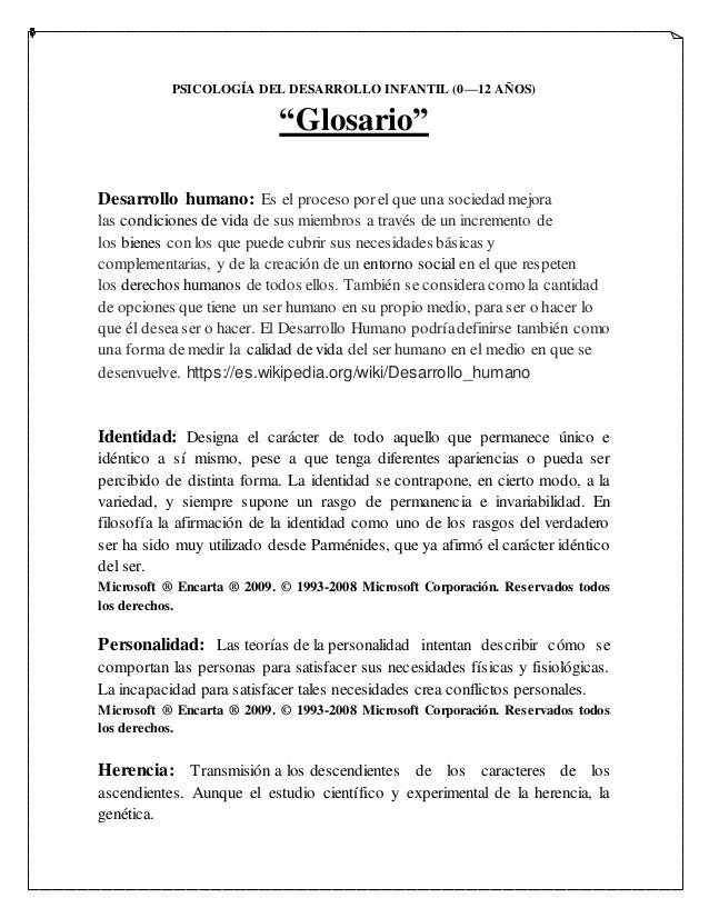GLOSARIO DESARROLLO glosario desarrollo: