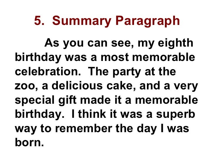 describe your birthday party essay