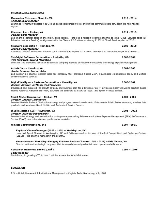 telecom resume samples