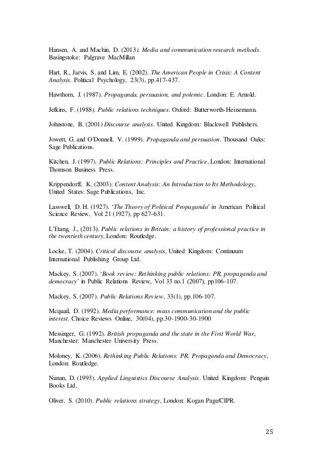 Media analysis dissertation