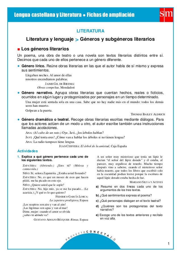 GENEROS Y SUBGENEROS DE LA LITERATURA generos y subgeneros de la literatura: