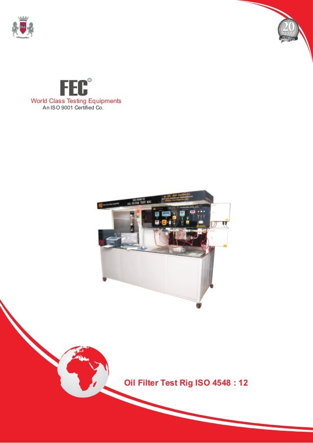 Oil Filter Test Rig ISO 454812