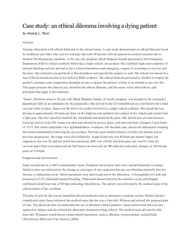 U), author of articles on ethical dilemmas and related health