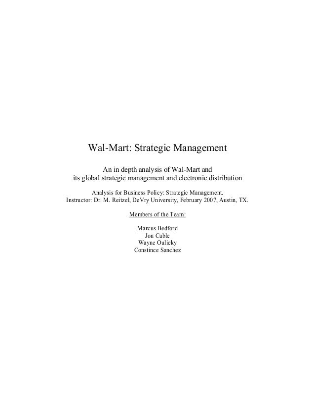 Wal-mart case study strategic management