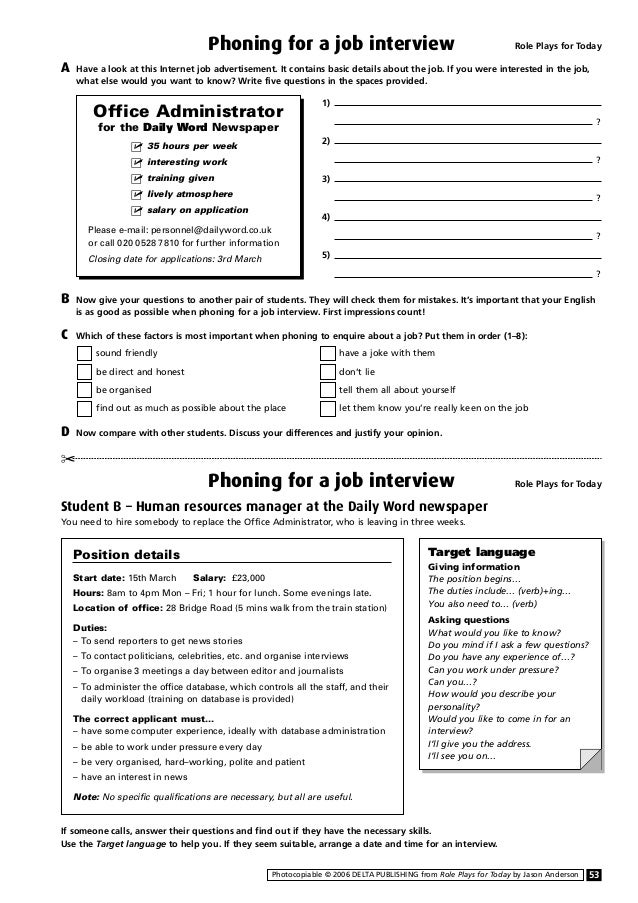 59 role plays for today