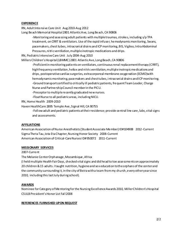resume cv candidate na 1555356998 experiencedcardiothoracic nurse anesthetist resumes