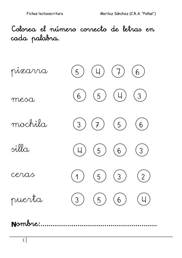 FICHAS DE LECTOESCRITURA PARA 5 ANOS fichas de lectoescritura para 5 anos: