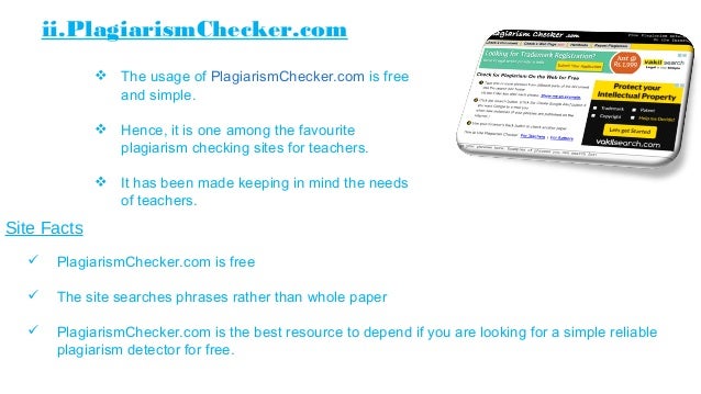 What is the website teachers use to check for plagiarism