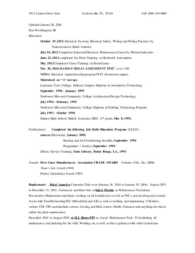 Resume Education In Progres - Resume Don Worthington Iii resume education in progres resume don worthington iii