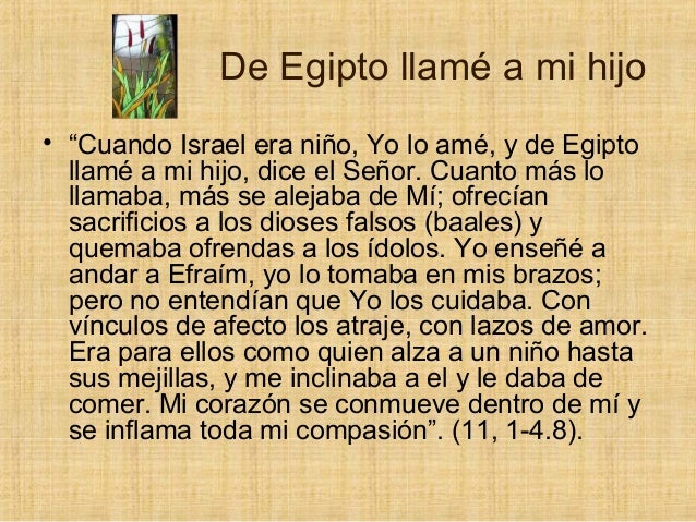 Resultado de imagen para "Cuando Israel era niño, yo lo amé