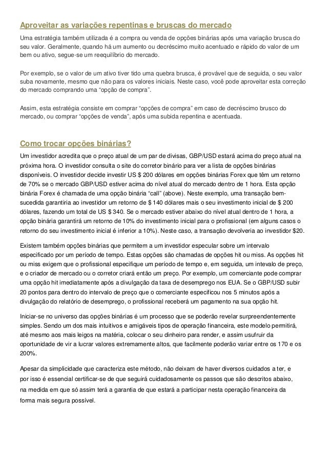 opções binárias facil