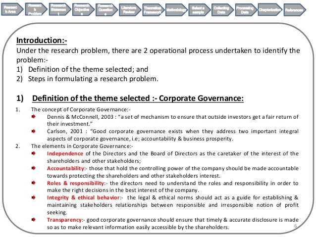 Research Proposal On Corporate Governance
