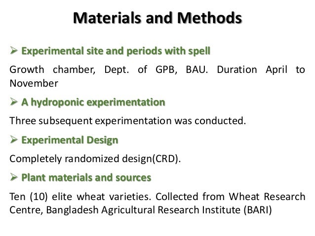 Master thesis materials and methods