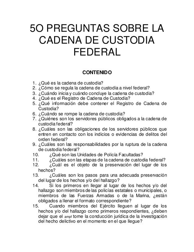 cadena de favores preguntas 5o preguntas sobre la cadena de custodia federal cadena de favores preguntas 5o preguntas sobre la cadena de custodia federal