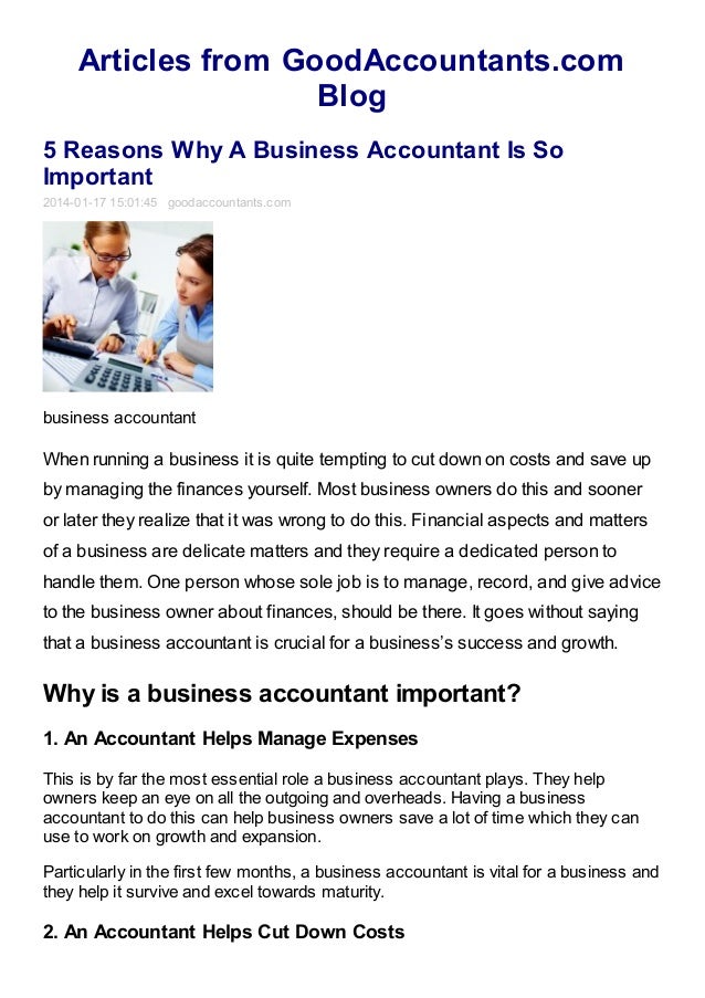 5 Reasons why a Business Accountant is so Important
