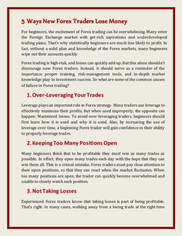 losing money in forex trading