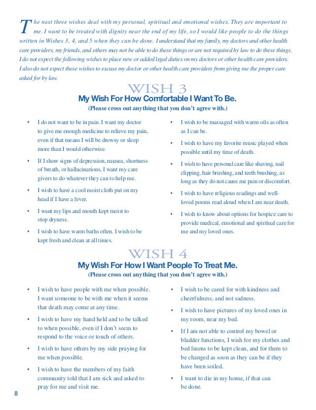 Five Wishes Free Printable Form Printable Templates