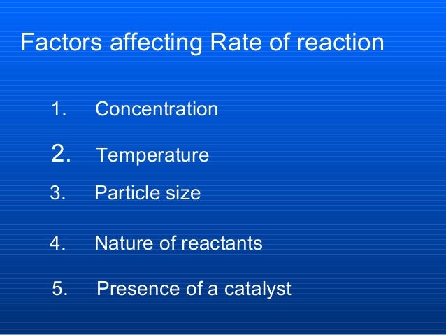 factors affecting the rate of reaction Factors affecting enzyme activity several factors affect the rate at which enzymatic reactions proceed - temperature, ph, enzyme concentration. factors affecting the rate of reaction Factors affecting enzyme activity several factors affect the rate at which enzymatic reactions proceed - temperature, ph, enzyme concentration.