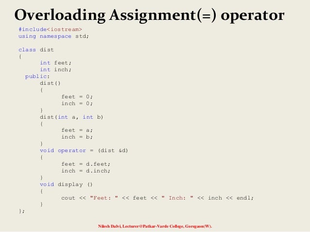 Assignment Operator Overloading