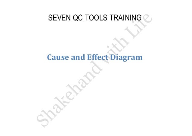 Seven QC Tools Training; Cause and Effect Diagram