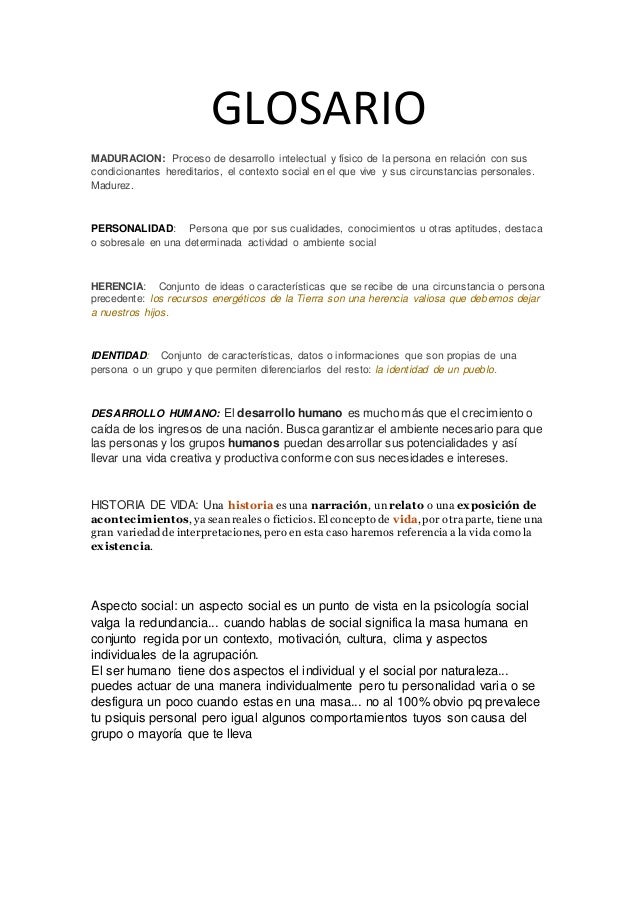 GLOSARIO DESARROLLO glosario desarrollo: