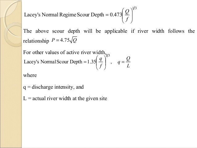 Lacey Regime Theory - Irrigation Engineering