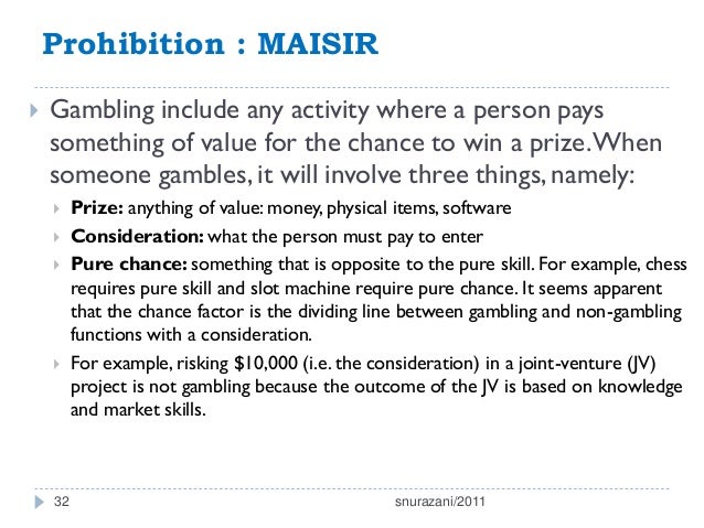 Definition of gambling in islam