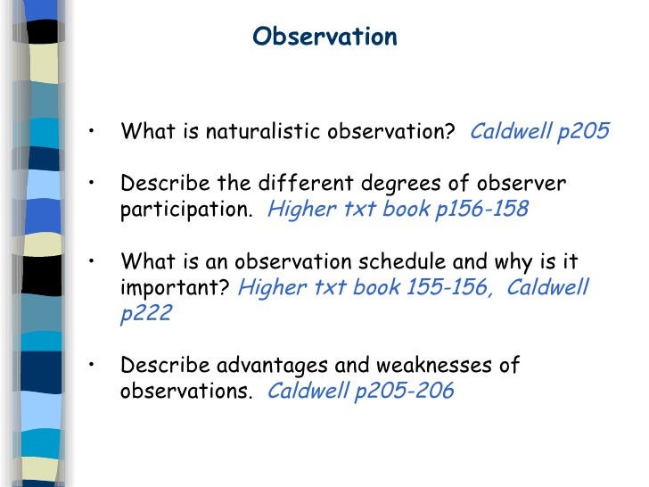 Naturalistic Observation Research Paper